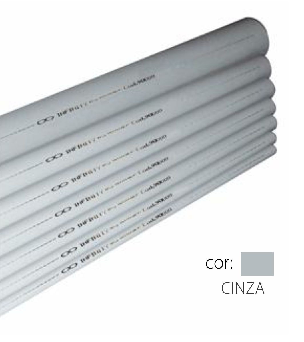 Tubo cinza em aluminio 4m